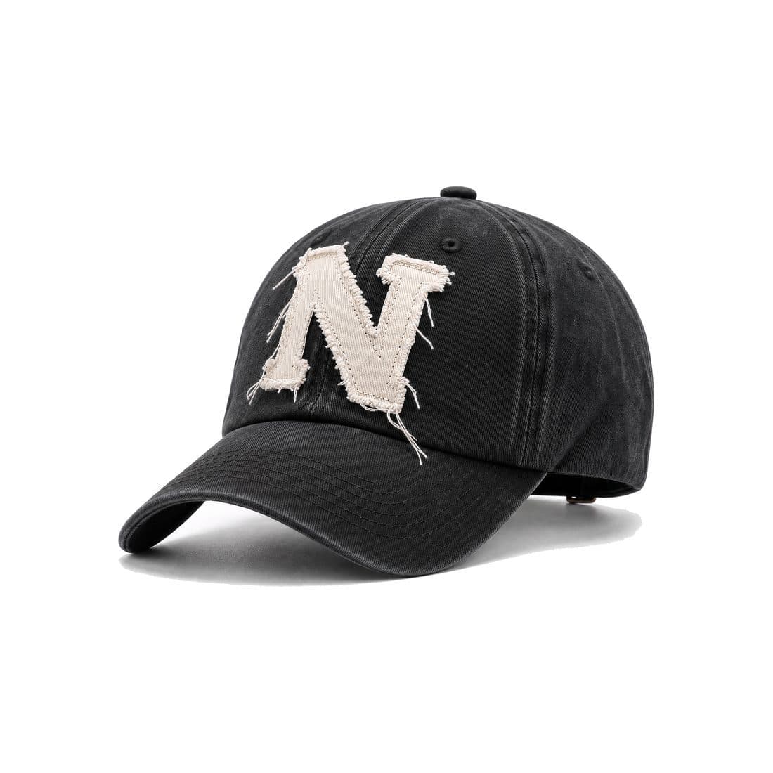 Raw-Edge Letter Washed Cap
