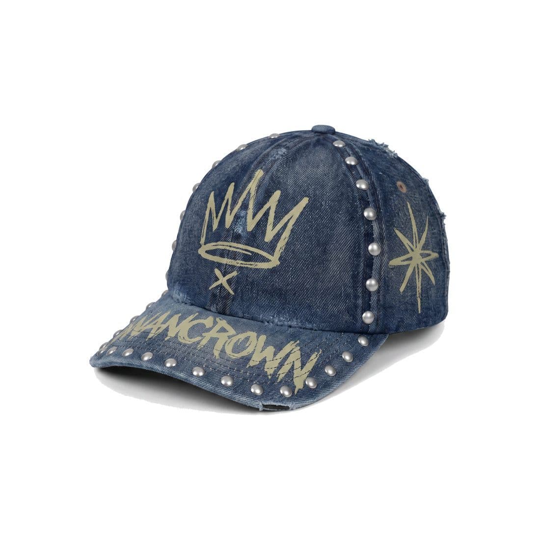 Studded Washed Denim Cap